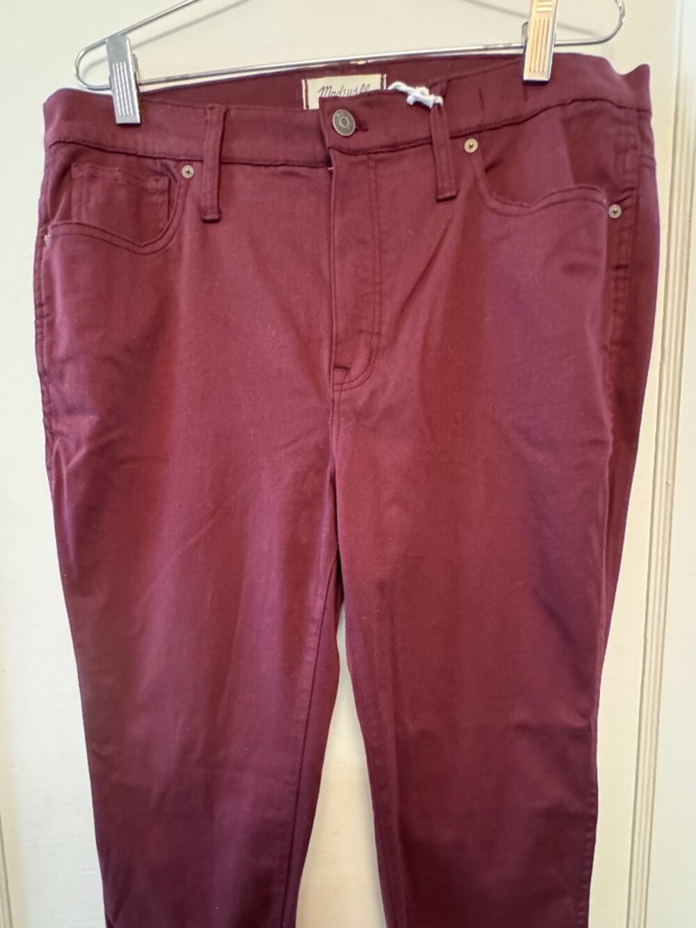 33 Waist High-Rise Skinny Burgundy Jeans Madewell Women's Petite